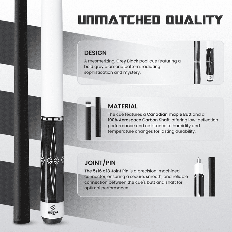 Big Cat Carbon IV Grey Black - Big Cat Cues