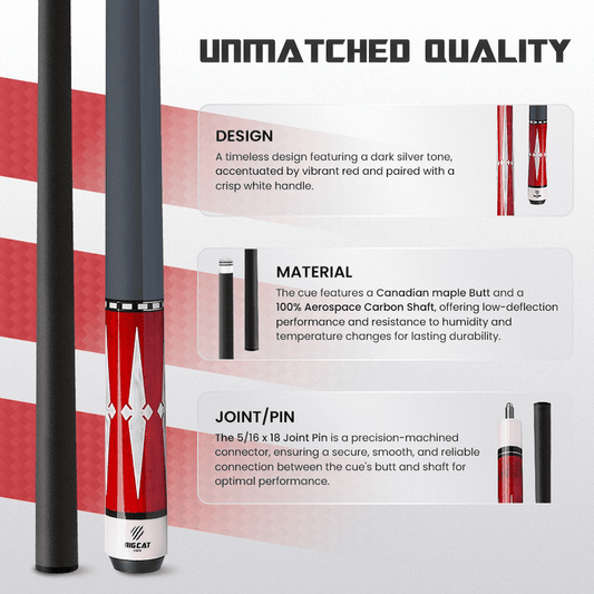 Big Cat Carbon I Red Silver - Big Cat Cues