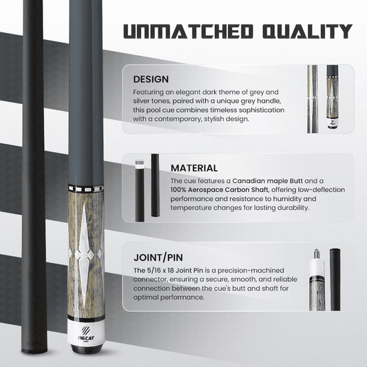 Big Cat Carbon VI Grey Silver - Big Cat Cues