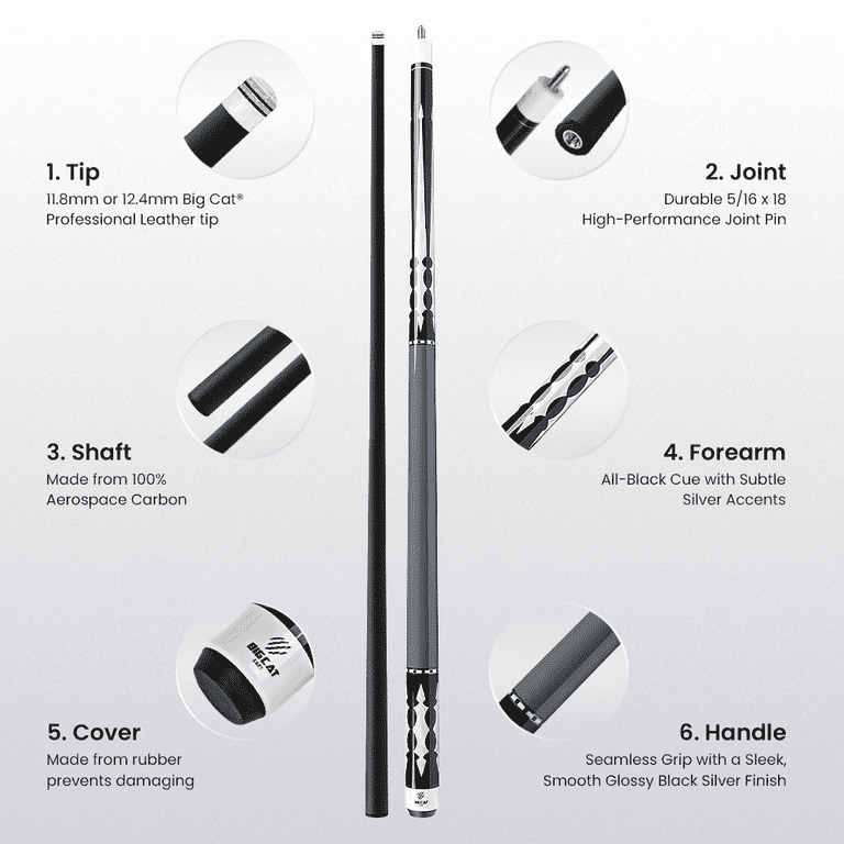 Big Cat Carbon V Black Black - Big Cat Cues