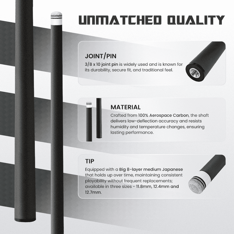 Big Cat Carbon Fiber Shaft 3/8 x 10 - Big Cat Cues