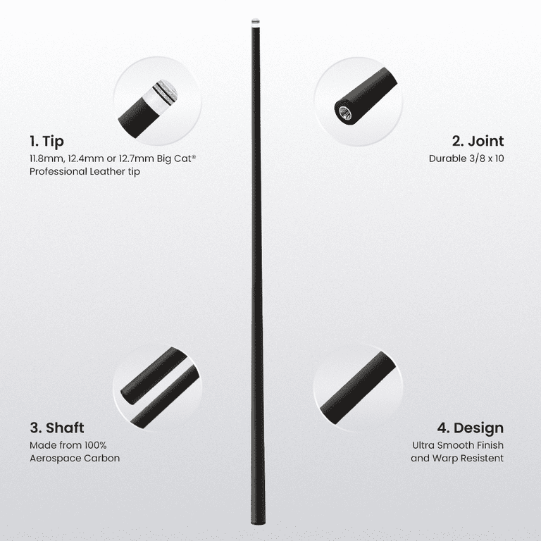 Big Cat Carbon Fiber Shaft 3/8 x 10 - Big Cat Cues