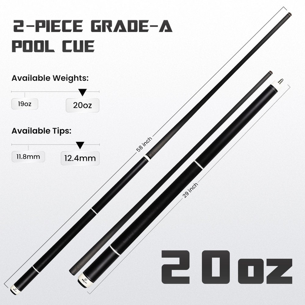 Timeless Carbon Matt Black Cue with Irish Linen Wrap