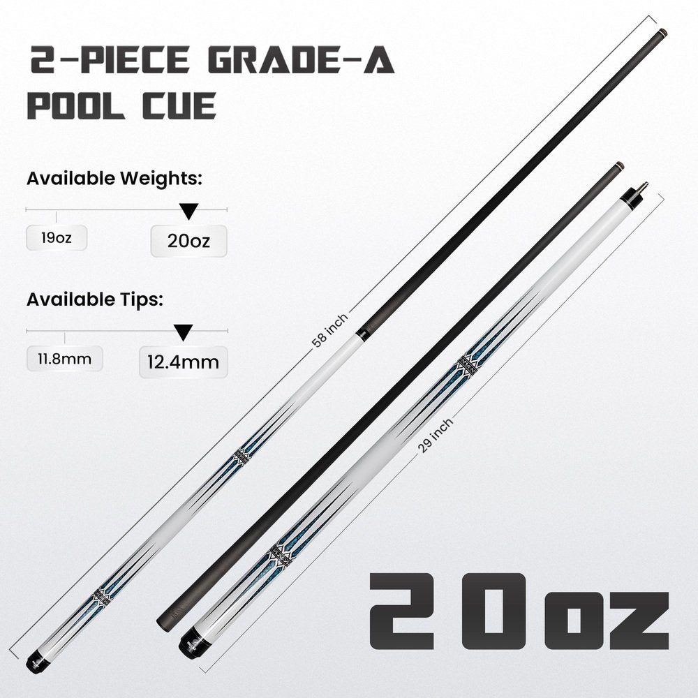 Mondo Carbon White/Aqua Teal Cue
