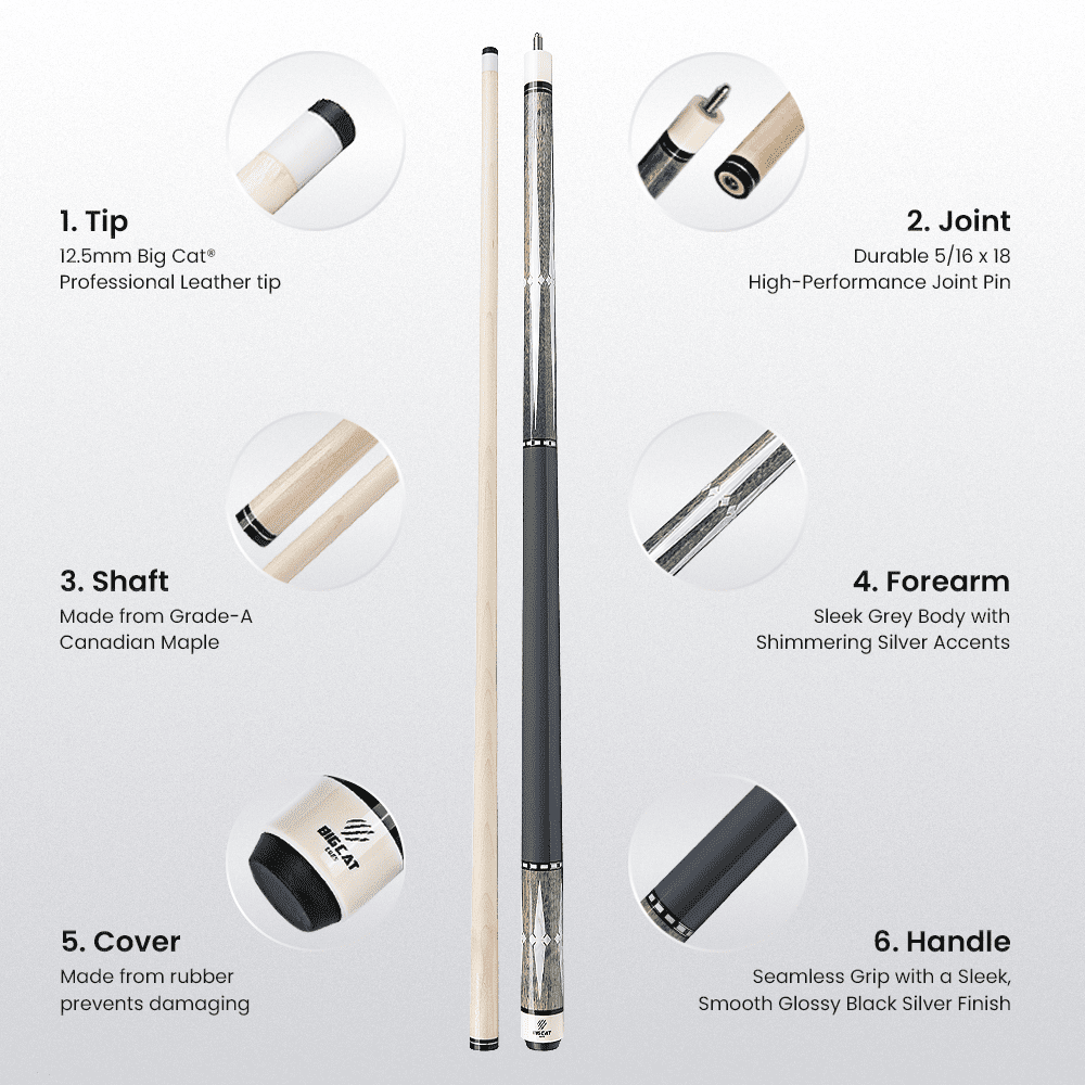 Big Cat VI Grey Silver - Big Cat Cues