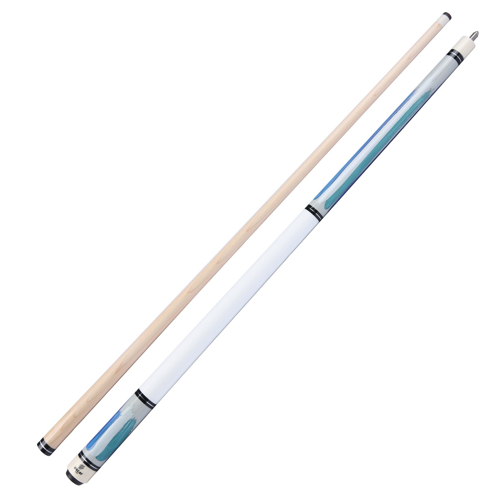 Big Cat Paint II Dynamite Blue  Pool Cue Stick - 18/19/20/21 oz, Big Cat Professional Leather tip, 12.5mm, 58" Length, Billiard Pool Cue Sticks for Men, Ideal for Home or Commercial/Bar Settings, Premium Quality Grade A Canadian Maple