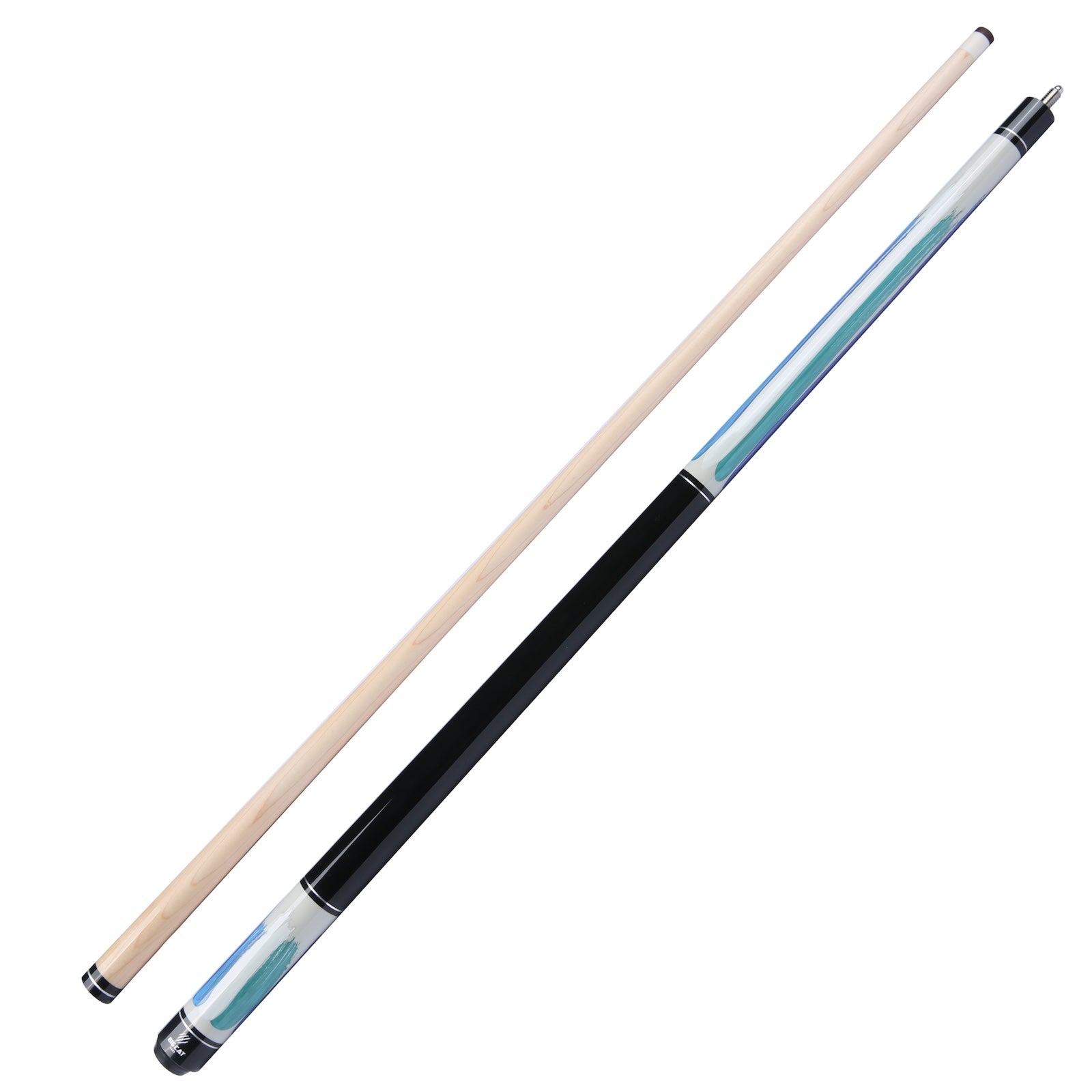 Big Cat Paint VII Dynamite Black Pool Cue Stick - 18/19/20/21 oz, Big Cat Professional Leather tip, 12.5mm, 58" Length, Professional Players, Ideal for Home or Commercial/Bar Settings, Premium Quality Grade A Canadian Maple
