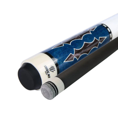 Timeless Carbon Blue with White Handle Cue