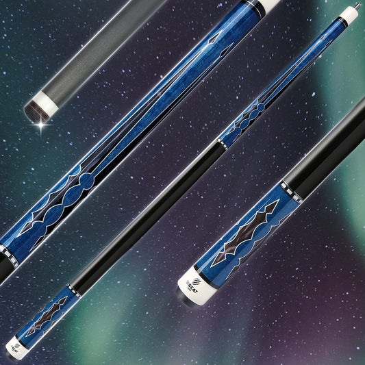 Timeless Carbon Blue with Black Handle Cue