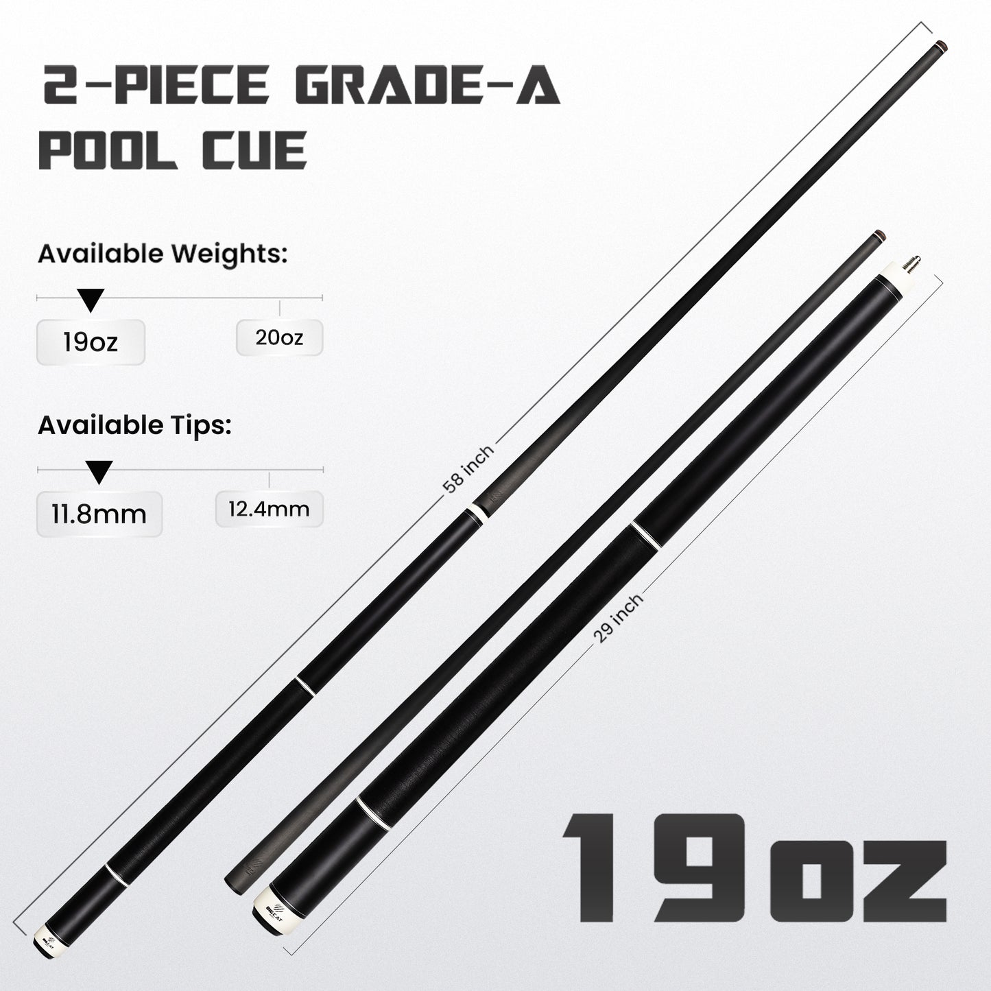 Timeless Carbon Matt Black Cue with Irish Linen Wrap