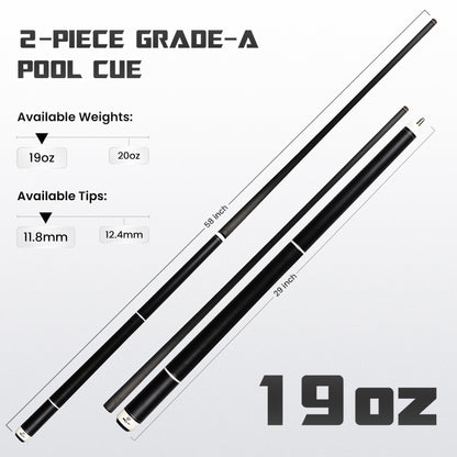 Timeless Carbon Matt Black Cue with Irish Linen Wrap
