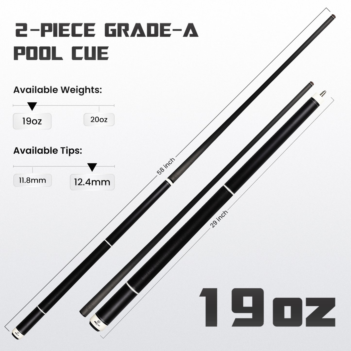 Timeless Carbon Matt Black Cue with Irish Linen Wrap