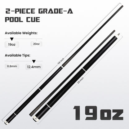 Timeless Carbon Matt Black Cue with Irish Linen Wrap