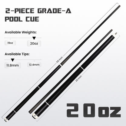 Timeless Carbon Matt Black Cue with Irish Linen Wrap