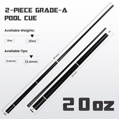 Timeless Carbon Matt Black Cue with Irish Linen Wrap