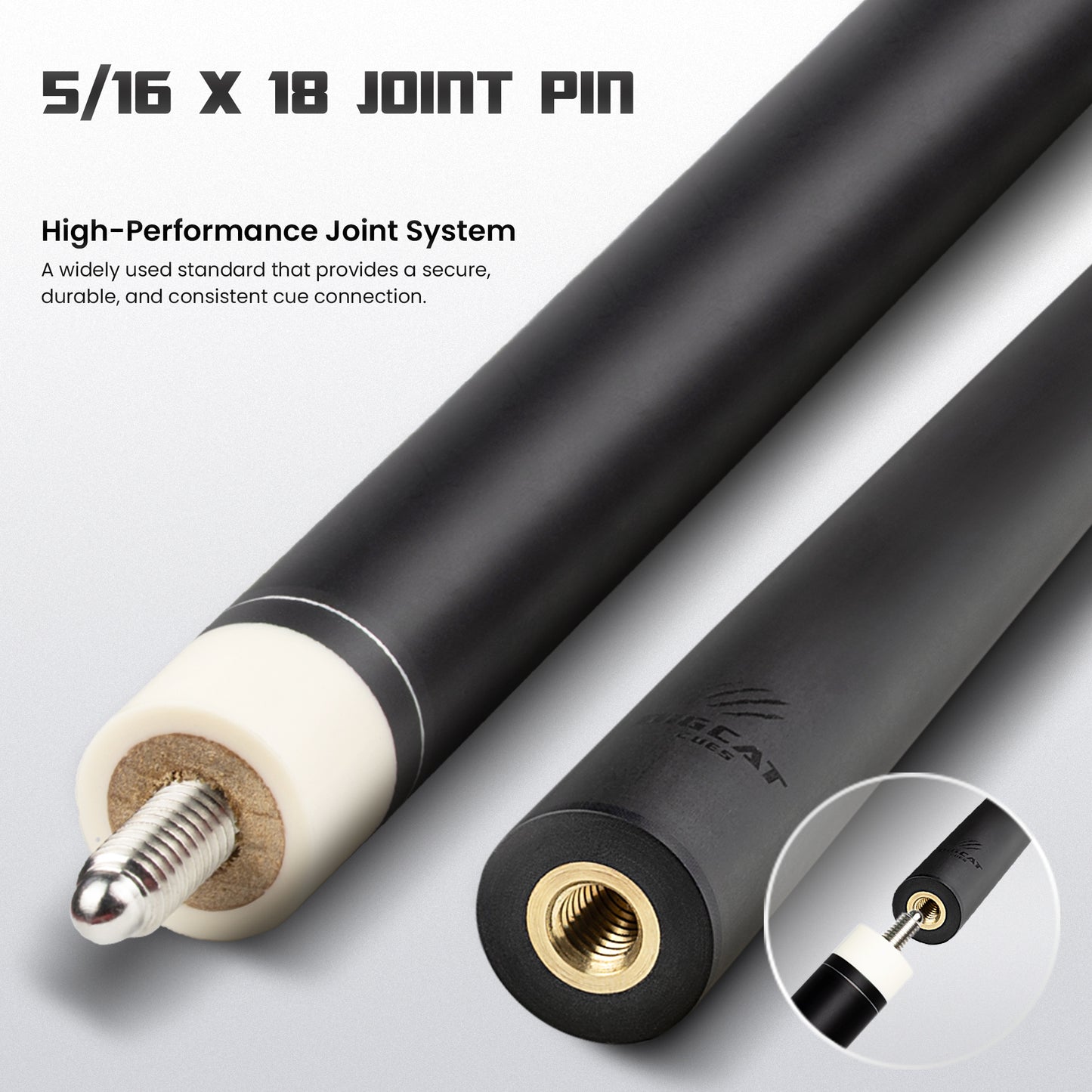 Timeless Carbon Matt Black Cue with Irish Linen Wrap