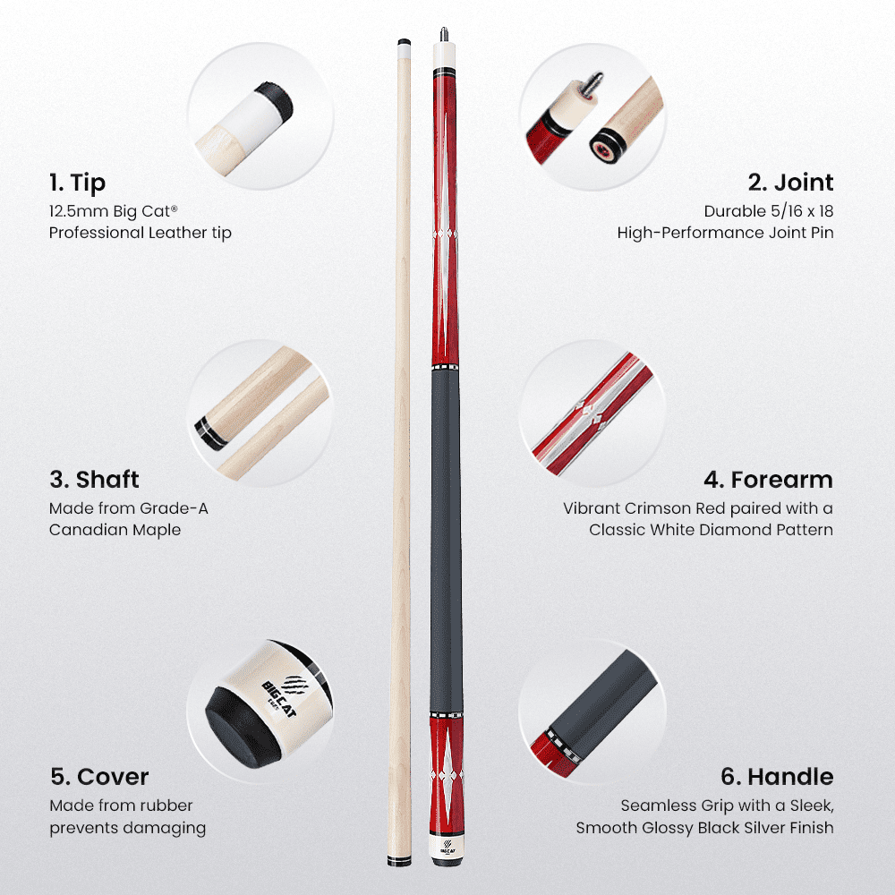 Big Cat I Red Silver - Big Cat Cues