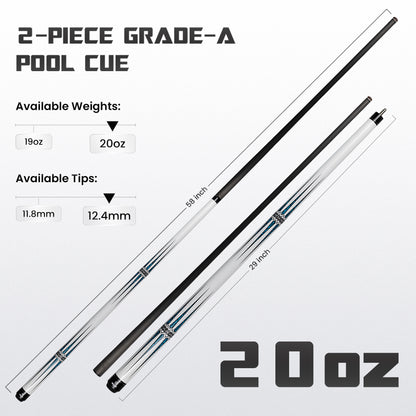 Mondo Carbon White/Aqua Teal Cue