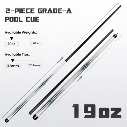 Mondo Carbon White/Aqua Teal Cue