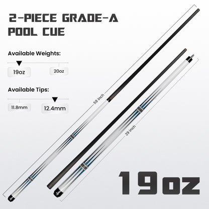 Mondo Carbon White/Aqua Teal Cue