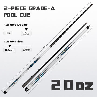 Mondo Carbon White/Aqua Teal Cue