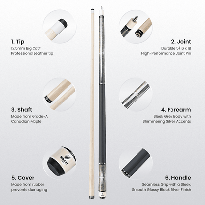 Big Cat VI Grey Silver - Big Cat Cues